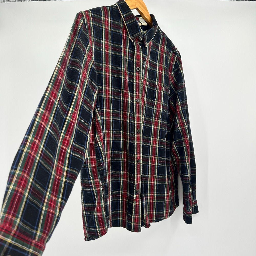 LL Bean Scotch Tartan Plaid Button Down Shirt Mens XL Cotton Heritage Cabin